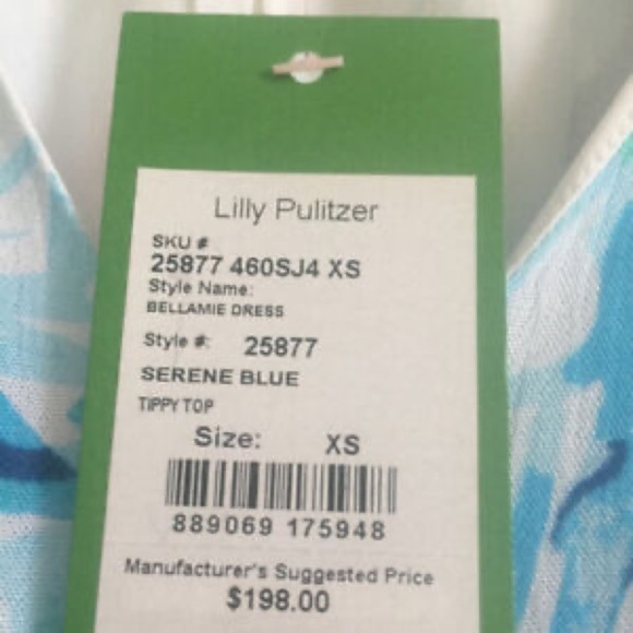 Lilly Pulitzer Bellamie Dress Size Small Blue ‎ Floral Cold Shoulder Flowy Swing - Picture 15 of 16
